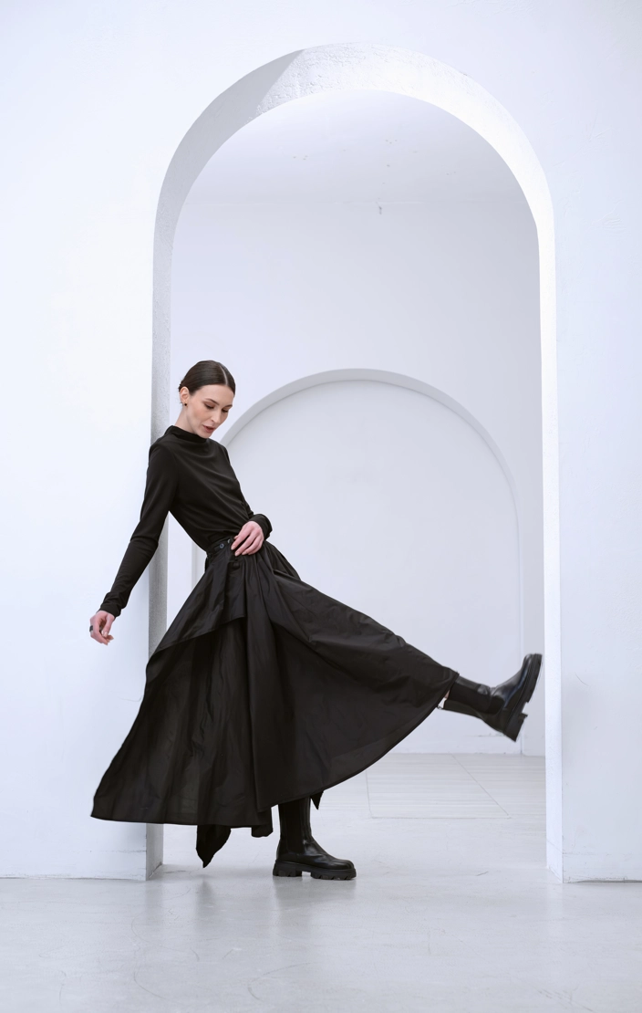 Юбка трансформер тафта черный - фото 5