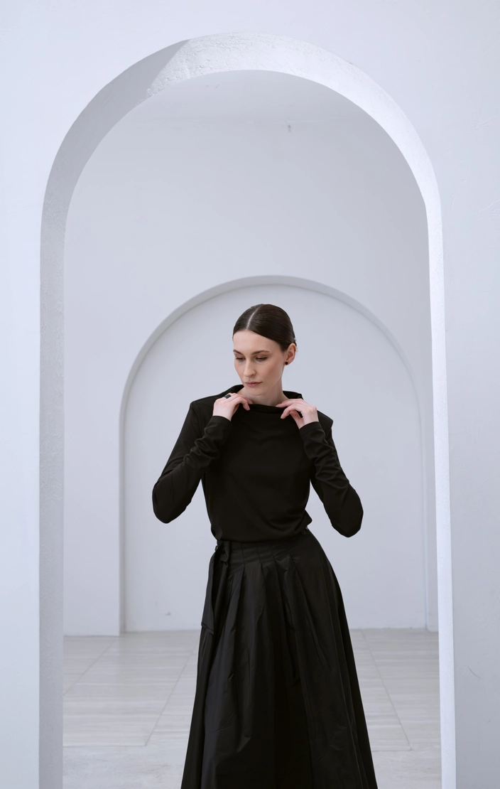 Лонгслив плечики черный - фото 5