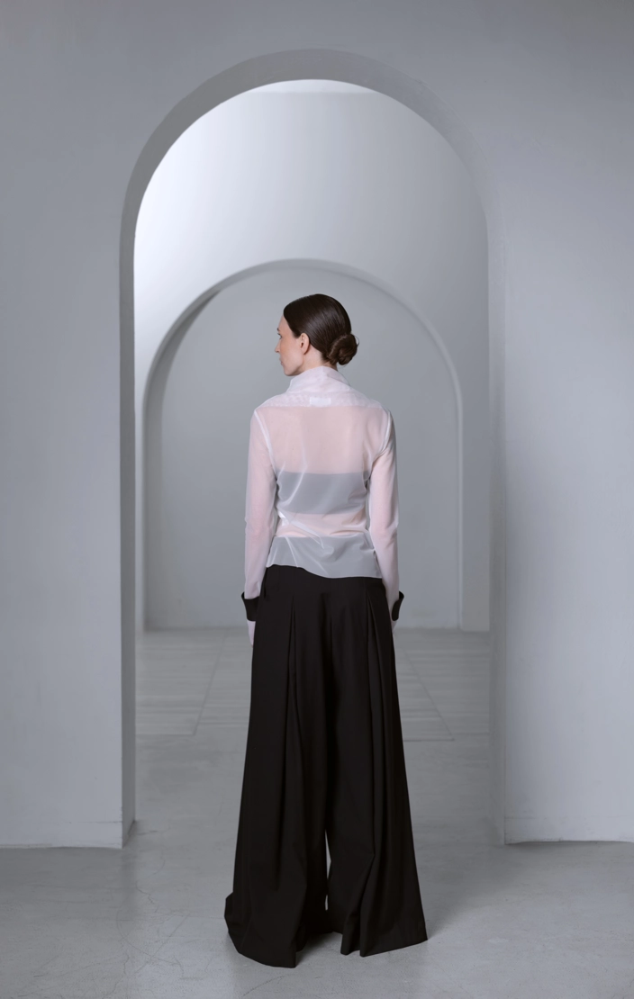 Лонгслив сетка белая - фото 5