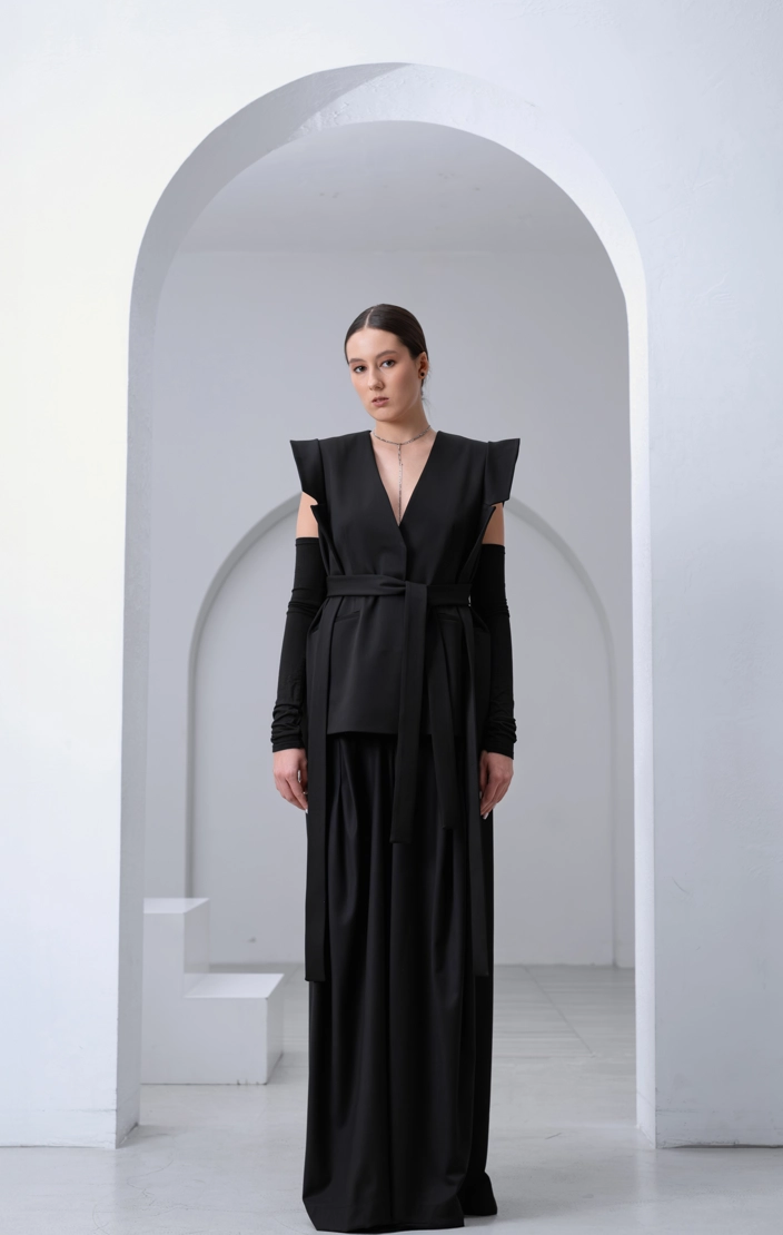 Жилет с декоративными лацканами - фото 5